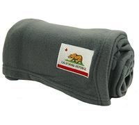 World's Best Travel Blanket, 50 x 60 Inch, micro_fleece, Ca Flag-Charcoal, One Size