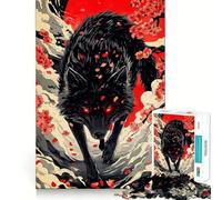 Wolf Eyes Cherry Blossoms 1000 Piece Jigsaws for Adults Mind Train Fun Precision Cut Smooth Edges Absorbing Activity for Quiet Nights (38x52cm)