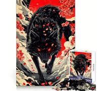 Wolf Eyes Cherry Blossoms 1000 Piece Jigsaws for Adults Recall Power Light Enjoyment Precise Edges Meaningful Gift (38x26cm)