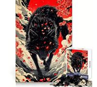 Wolf Eyes Cherry Blossoms 1000 Pieces Jigsaw Puzzles for Adults Sharp Memory Serene Escape Neat Edges Ideal Present (50x75cm)