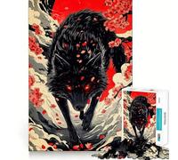 Wolf Eyes Cherry Blossoms Jigsaws 1000 Pieces for Adults Memory Boost Game Professional Grade Cutting Heartwarming Gathering Activity (50x75cm)