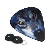 Wolf Eyes Guitar Plectrums, 6 Guitar Plectrums, Double Sided Printing, For Acoustic Guitar, Bass, Ukulele, Electric Guitar (0.46 Mm 0.71 Mm 0.96 Mm)