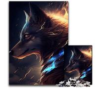 Wolf Face Anime Animal Jigsaw Puzzles 1000 Pieces for Adults Wooden Jigsaw Colorful Home DecorInteractive Family Game 1000 PCS(75x50cm)