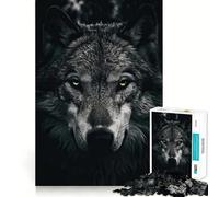 Wolf Face Portrait 1000-piece Jigsaw Puzzles Think Exercise Game Tight Interlock No Gaps Interactive Brain Challenge for Home (50x75cm)