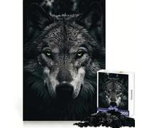 Wolf Face Portrait Jigsaw Puzzles for Teenagers 1000 Focus Ability Relaxed Leisure Interlock Well Best Gift (38x26cm)