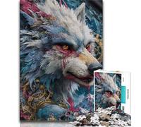 Wolf Face Puzzles for Teenagers Teens 1000pc Puzzle,Brain Teaser Game Wall Decoration Unique Birthday And Xmas Gifts (38x26cm)