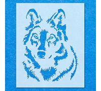 Wolf Face Stencil: Mylar Airbrush Wall Art Painting Crafts - 190 Micron| DIY-A3 Stencil - Design Size (335mm 255mm)