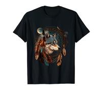 Wolf Face Tribe Headdress Ethnic Abstract Wolf Lover Wolves T-Shirt
