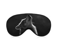 Wolf Facing The Moon Sleep Mask for Women Men, Soft Eye Mask with Adjustable Strap for Sleeping, Light Blocking Travel Blindfold for Nap Comfortable Eye Cover for Home Office