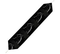 Wolf Facing The Moon Table Runner for Dining Table, Short Plush Runners Washable & Durable Tablerunner Modern Home Decor for Wedding, Kitchen, Holiday 178*33cm