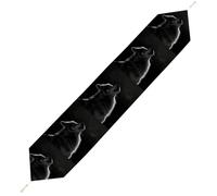 Wolf Facing The Moon Table Runner for Dining Table, Short Plush Runners Washable & Durable Tablerunner Modern Home Decor for Wedding, Kitchen, Holiday 229*33cm