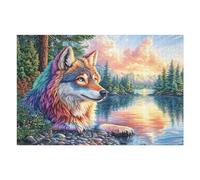 Wolf Fall Forest 1000 Piece Jigsaw Puzzle for Adults Teens Dorm Room Decor Study Break Challenging Puzzle Great Gift for College 1000 PCS