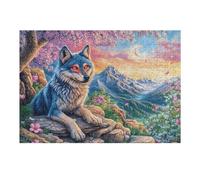 Wolf Fall Forest 300 Piece Jigsaw Puzzle for All Ages Jigsaw Evening Wind Down Activity Challenging Fun Home Decor Stress Relief 300 PCS