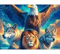 Wolf Family 1000 Pieces Jigsaw Puzzles Luminous Enchanted Beasts For Men Educational Decompression Adults Anxiety Memory Care Mothers Valentines Gift Eco Friendly Material 1000 PCS/75x50cm