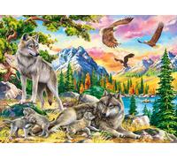 Wolf Family and Eagles