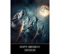Wolf Fantasy Birthday Card for Grandad 1124