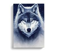 Wolf Fantasy Canvas Print | Gallery Wrapped 30mm Frame Wall Art | 30x20 inches | Ready to Hang | Modern Animals Picture | Living Room Bedroom Lounge Office