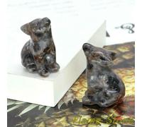 Wolf Figurine Various Natural Energy Stone Crystasl Amethyst Jade Quartz Wild Animal Carved Reiki Mini Craft Home Decor 1.2"