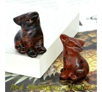 Wolf Figurine Various Natural Energy Stone Crystasl Amethyst Jade Quartz Wild Animal Carved Reiki Mini Craft Home Decor 1.2"