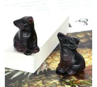 Wolf Figurine Various Natural Energy Stone Crystasl Amethyst Jade Quartz Wild Animal Carved Reiki Mini Craft Home Decor 1.2"
