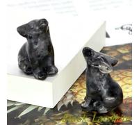 Wolf Figurine Various Natural Energy Stone Crystasl Amethyst Jade Quartz Wild Animal Carved Reiki Mini Craft Home Decor 1.2"
