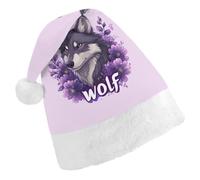 Wolf Flower Christmas Hats Patterned Santa Hat New Year Festive Holiday Party Supplies Child