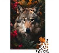 Wolf Flowers 4 1000-Piece Puzzle for Adults, 52x38cm/1000pcs, A Relaxed Project for Colder Days; Low-dust Card Pieces for Tidy Sorting