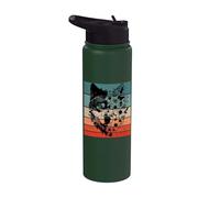 Wolf Flowers Nature Wilderness Untamed Blossom Animals Stainless Steel Insulated Water Bottle