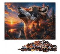 Wolf Forest Dream Illustrated Wooden Jigsaw Puzzle 300 Pieces for Adults | Colour and shape sorting - a simple way to organise the image on quiet evenings.
