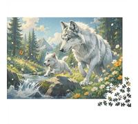 Wolf Forest Stream Jigsaw Puzzle, 1000 Pcs For Adults | 70x50cm Cardboard, Brain Workout, Accurate Cutting, Adult Hobbyists, Stress Reduction