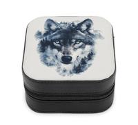 Wolf Forests Animal Face Leather Jewelry Box Jewelry Organizer Boxes Mini Storage Case for Women Travel Gift