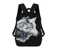Wolf Forests Mountains Wild Nature Wildlife Snow Wolf Backpack for Men Women 17 Inch Laptop Backpack Travel Hiking Daypack