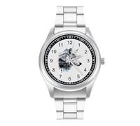 Wolf Forests Mountains Wild Nature Wildlife Snow Wolf Men's Casual Watch with Stainless Steel Strap Alloy Quartz Wrist Watches