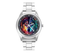 Wolf Galaxy Quartz Watch Alloy Watch Dress Decorative for Business Men Women with Design Pattern Print
