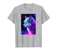 Wolf Galaxy Space Graphic Wolf Lover T-Shirt, Men, Heather Grey, XX-Large