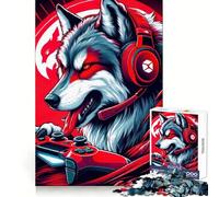 Wolf Gamer Headset 1000 Piece Jigsaws for Adults Recall Power Light Enjoyment Precise Edges Meaningful Gift (50x75cm)