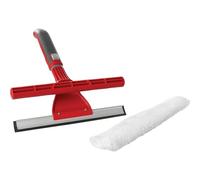 WOLF-Garten 71ANA021650 Combination Wiper with Handle KW-M / ZM015 Window Wiper & Squeegee Combined with Removable, Washable Mop Tiles, Red