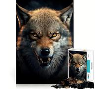 Wolf Generative AI Jigsaw Puzzles1000 Pieces Brain Recall Game Premium Laser Cut Quality Absorbing Activity for Quiet Nights (38x26cm)