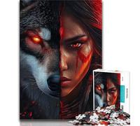Wolf Girl 1000 Piece Jigsaw Puzzles for Teenagers,Challenging Game Gifts for Is Ideal As A Gift for The Whole Family (50x75cm)