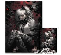 WOLF GIRL 1000 Pieces Puzzle Gifts Paper Jigsaw Puzzles Perfect Home Or Office Decor Ideal 1000 PCS(38x26cm)