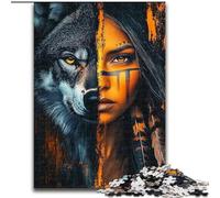Wolf Girl Jigsaw Puzzles for Adults 1000, Educational Stress Relief Toy for Is Ideal As A Gift for The Whole Family (26x38cm)