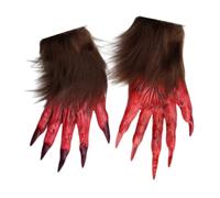 Wolf Gloves, Werewolf Claws | 1 Pair Werewolf Gloves Wolf Hands - Funny Halloween Costume Gloves, Scary Claw Gloves for Adults Boys Girls