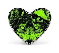 Wolf Glowing Neon Mushrooms Enamel Button Lapel Pin Heart Brooch Cute Funny Badge for Backpacks Hats 1"