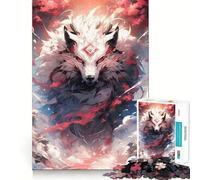 Wolf God Adult Jigsaw1000 Pieces Mental Recall Game High Accuracy Cutting Craft Quiet Time Mind Exercise at Home (50x75cm)