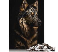 Wolf Gold Dark Animal Puzzles 1000 Pieces Wooden Puzzles for Adults & Teenager Stress Relief Toys 1000pcs (75x50cm)