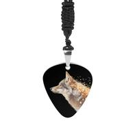 Wolf Golden Leaves Birds Fashion Guitar Picks Necklace Music Jewellery Personalized Pendant