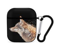 Wolf Golden Leaves Birds Slim Compatible with Airpod Case Protective Hard Cover Skin Shockproof