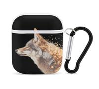 Wolf Golden Leaves Birds Slim Compatible with Airpod Case Protective Hard Cover Skin Shockproof
