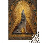 Wolf, Golden Triangle1000 Piece Impossible for Adults Games Gifts Kids Challenge JigsawByzantine Pattern