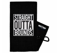 Wolf Golf Towels Straight Outta Bounds Golf Towel | Embroidered in USA | Golf Accessories for Men or Women